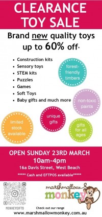 Clearance Toy Sale - 23rd March